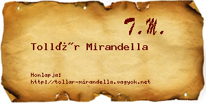 Tollár Mirandella névjegykártya